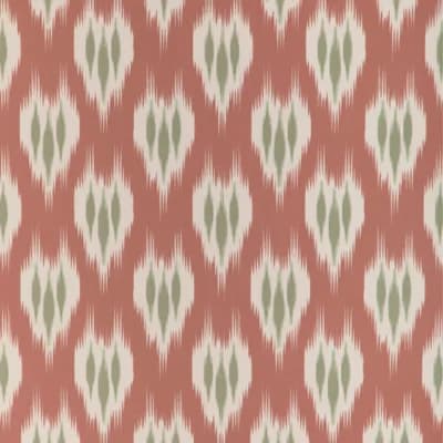Clare Ikat Wood Pulp Blend Wallpaper Roll — Coral