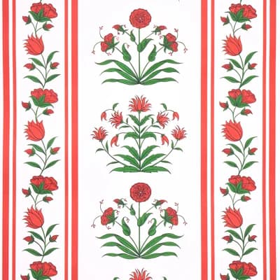 Schumacher x Marie-Anne Oudejans Poppy Stripes Wallpaper — Red