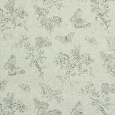 Baudin Butterfly Linen Wallpaper — Black