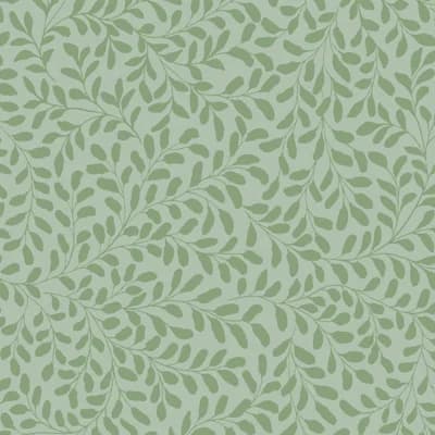 Graham & Brown Gilded Leaf Sage Wallpaper — Green