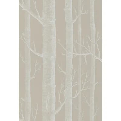 Woods Abstract Non-Pasted Wallpaper Roll — White,Taupe