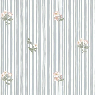 Martha Stewart Garden Stripe Linen Wallpaper — Blue