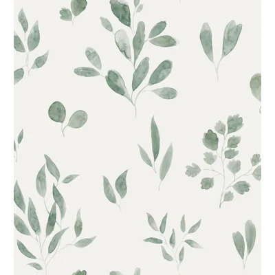 Familj 2 Floral Matte Wallpaper Roll by Sandberg — Jade Black