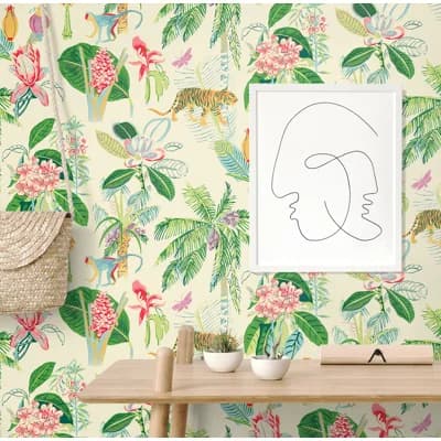 Tommy Bahama Heavenly Kindgom Aegean Peel & Stick Wallpaper — Leafy