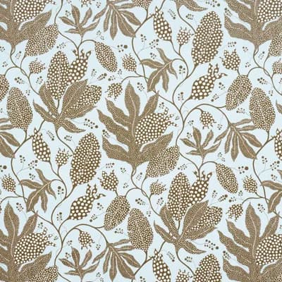 Schumacher x Marian Mcevoy Polka Dot Jungle Wallpaper — Brown & Sky