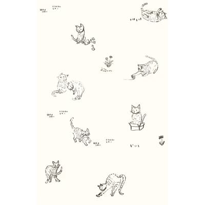 Yuki Osada Non-Pasted Satin Wallpaper Double Roll — Cream,Gray