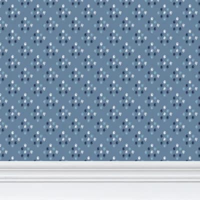 British Brooch Small Repeat Luxury Wallpaper — Blue