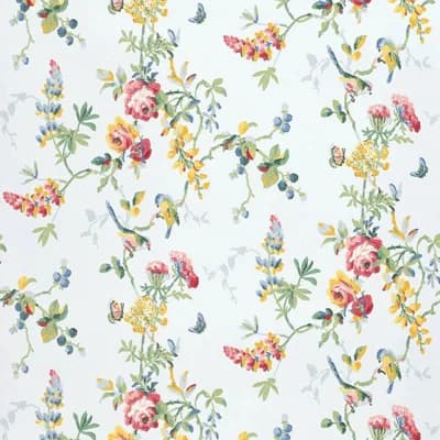 Chickadee Floral Wallpaper — Primary