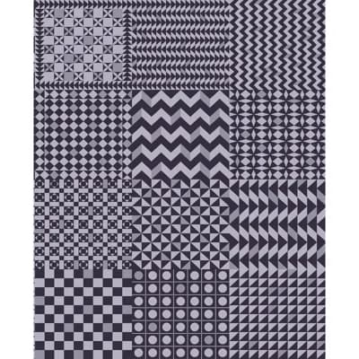 Geometrico Chevron and Geometric Wallpaper Roll — Magenta,Ink