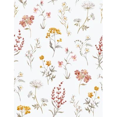 Spring Blossom Botanical Floral Mix 33' L x 21" W Wallpaper Roll — Yellow