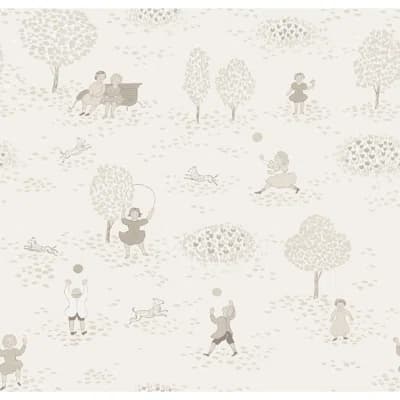 Paule Marrot Non-Pasted Satin Wallpaper Double Roll — Cream,Tonal