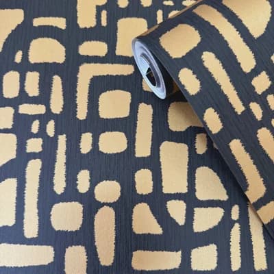 Zen Geometric Paper Roll — Gold,Blue