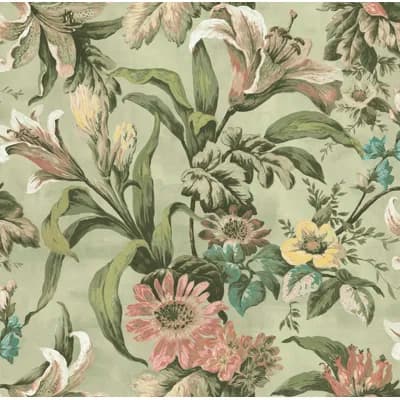 Dasiah Floral Non-Pasted Matte Wallpaper Roll — Lys Willow Wallpaper