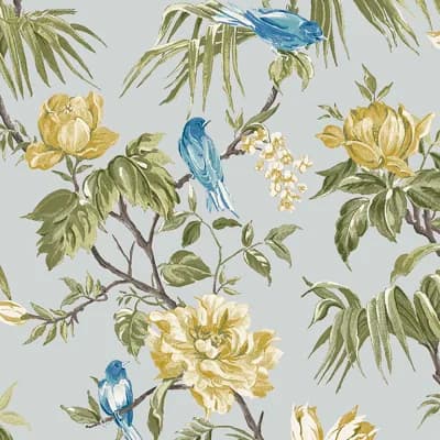Floral Non-Pasted Matte Wallpaper Double Roll — Gray