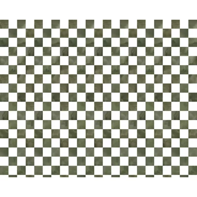 Checkered Matte Wallpaper by Emma Sato — White;Green