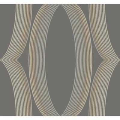 Progression Ogee Non-Pasted Wallpaper Roll — Charcoal