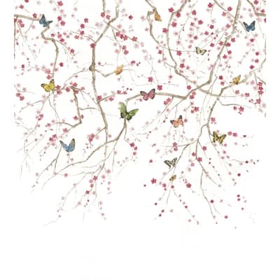 Verenise Floral Non-Pasted Matte Wall Mural — White