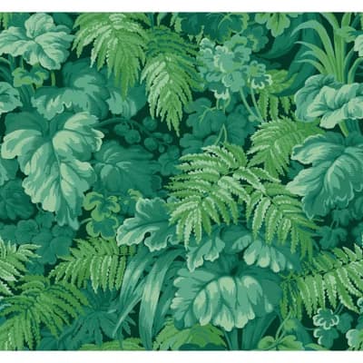 Floral Non-Pasted Matte Wallpaper Roll — Forest Green