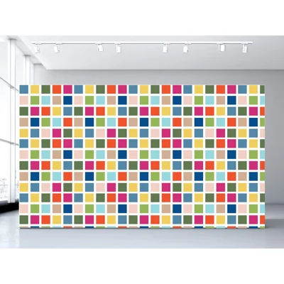 Be Someone Geometric Vinyl Non-Pasted Matte Wallpaper Roll by Jamie Graney — Green,Pink,Blue