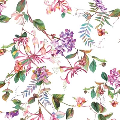 Flora Collection Summer Bouquet Wallpaper Roll — Purple