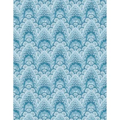 Ganges Geometric Vinyl Wallpaper Roll — Azul