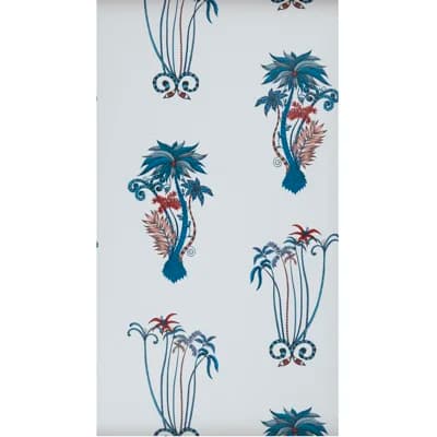 Animalia Jungle Palms 16.5' L x 20.5" W Wallpaper Roll — Blue