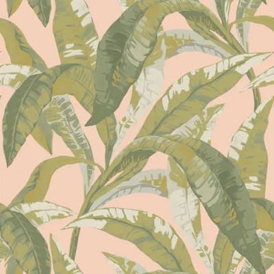 16.5' L x 20.5" W Peel and Stick Wallpaper Roll — Green;Pink