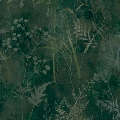 Floral Non-Pasted Matte Wallpaper Double Roll — Green