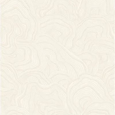 Geodes Abstract Non-Pasted Metallic Wallpaper Double Roll — White