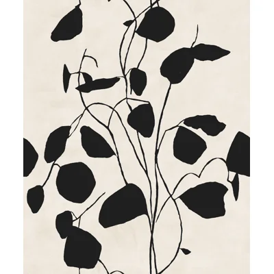 Susan Hable Floral Non-Pasted Satin Wallpaper Roll — Black,Cream