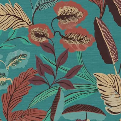 Sublime Floral Non-Pasted Matte Wallpaper Roll — Blue