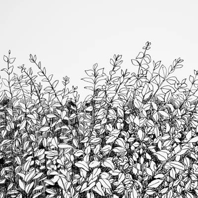 Greenery Galore Vinyl Panel Wallpaper — Black