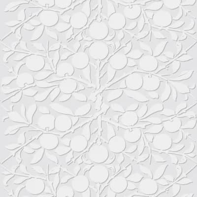 The Signature Peach on the Vine 10' L x 24" W Wallpaper Roll — Gray
