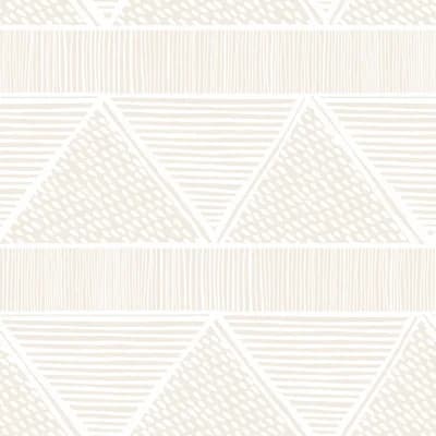 Triangle Lines 33' L x 20.5" W  Wallpaper Roll — Cream