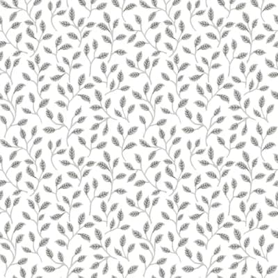 Into The Wild Collection Metallic Trailing Leaf 33' L x 21" W Wallpaper Roll — Silver