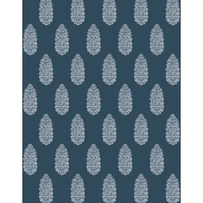 Lorenzo Castillo Volume V Floral Vinyl Wallpaper Roll by Gaston Y Daniela — Azul