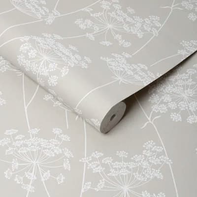 Innocence Floral Non-Pasted Matte Wallpaper Roll — Taupe