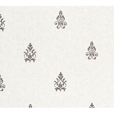 Neapolis 3 Floral Medallion Design 33' L x 21" W Metallic Wallpaper Roll — Cream,Silver