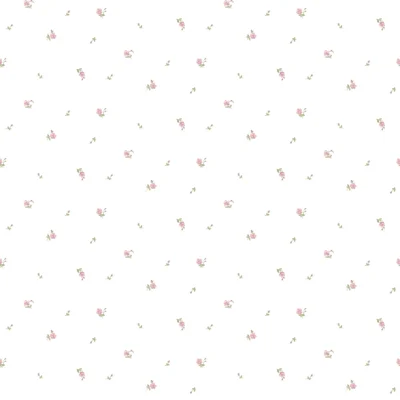 Blooming Garden Collection Tiny Wildflower Motif Wallpaper Roll — Pink