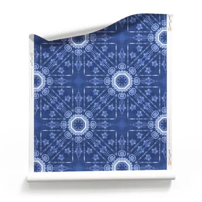 Beaufort | Starburst Medallion Wallpaper Double Roll — Blue