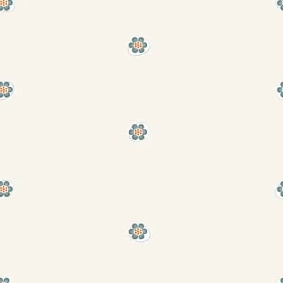 Floating Flowers 33' L x 20.5" W  Wallpaper Roll — Blue