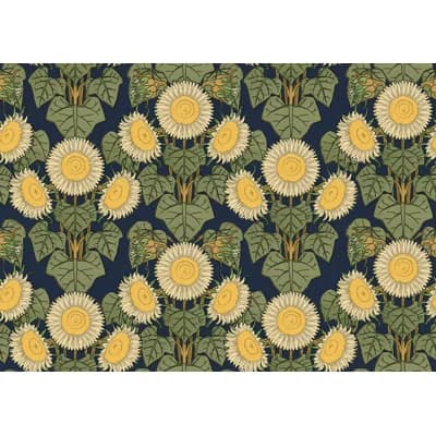 Willy''s Wall Flowers 33' L x 20.5" W Wallpaper Roll — Blue
