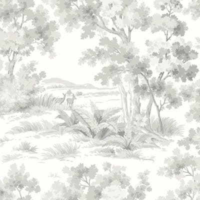 Boråstapeter Countryside Morning Wallpaper — Gray,White
