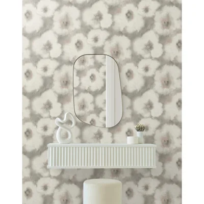 Blended Floral Non-Pasted Wallpaper Roll — Clay