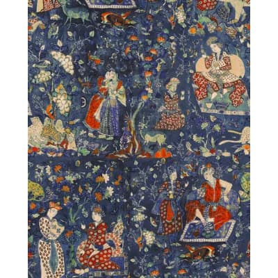 Tales of Maghreb Non-Pasted Matte Wallpaper Roll — Green,Indigo,Red,Taupe