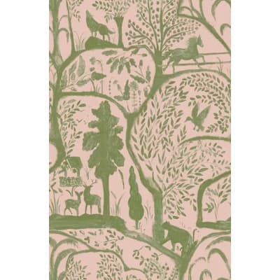 MINNIE KEMP X MINDTHEGAP Wallpaper Roll — Green,Pink