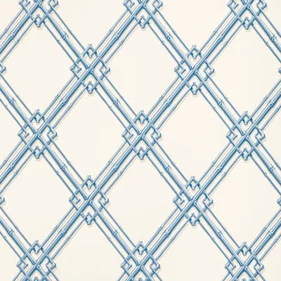 Treillage De Bambou 30' L x 27" W Wallpaper Roll — Blue