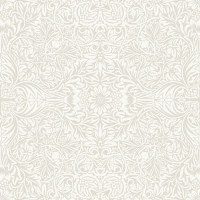 Ceiling Brown Intricate Floral Wallpaper — White