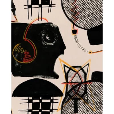 JAZZ LIVE Wallpaper Roll — BLACK,TAUPE,RED