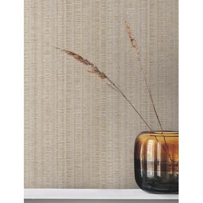 Striped Wallpaper Roll — Linen